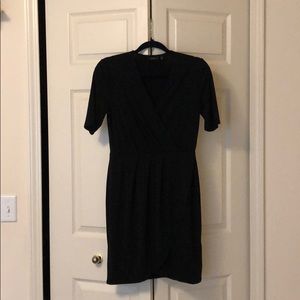 Black v-neck dress
